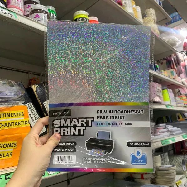 Papel Autoadhesivo Rexon A4 Holografico  Glitter