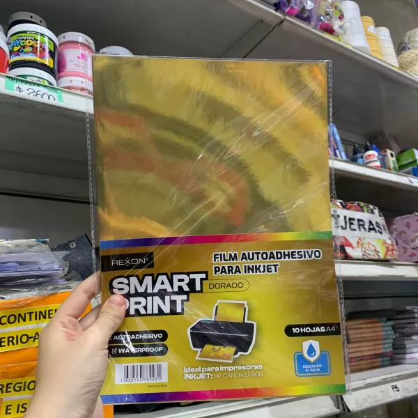 Papel Autoadhesivo Rexon A4 Dorado