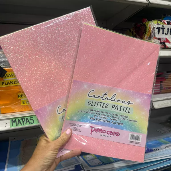 Cartulinas Glitter pastel