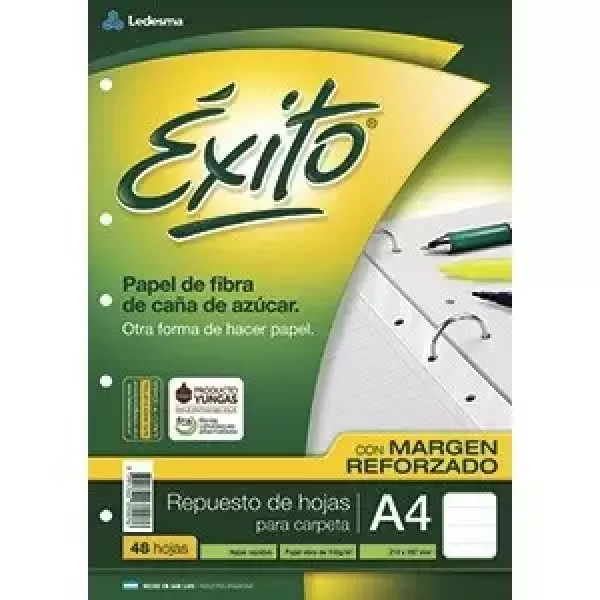 Repuesto A4 Éxito x48 hojas rayadas