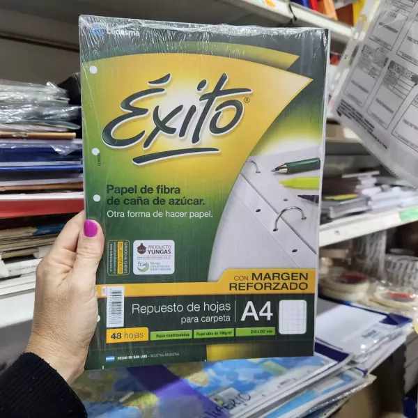 Repuesto A4 Éxito x48 hojas cuadriculada