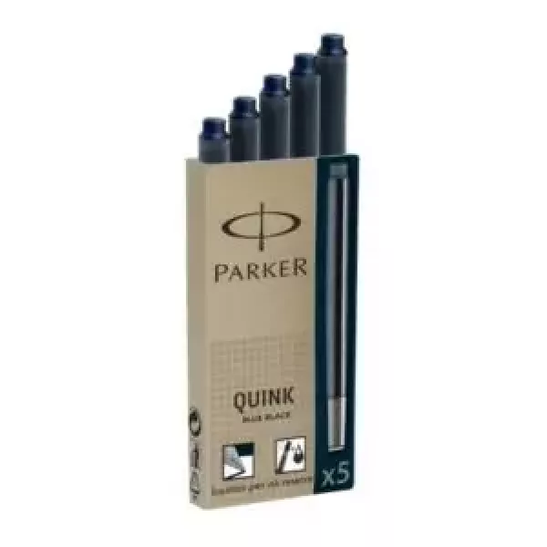 Cartucho Parker Quink tinta azul negra x5