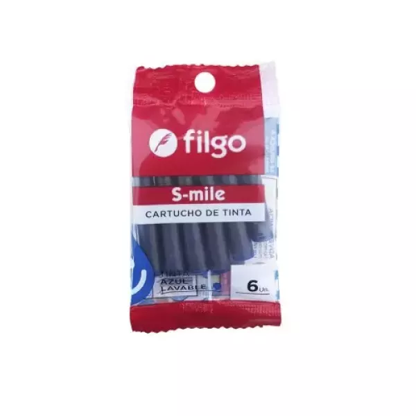 Cartucho FIlgo S-mile tinta azul x6