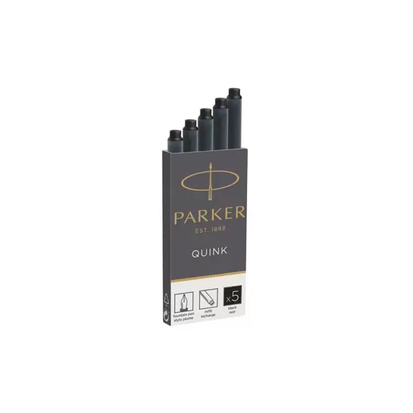 Cartucho Parker Quink tinta negra x5