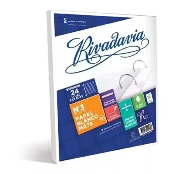 Repuesto N°3 Rivadavia x24 hojas rayadas