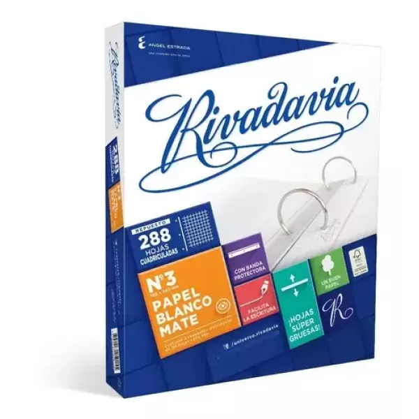 Repuesto N°3 Rivadavia x288 hojas cuadriculadas