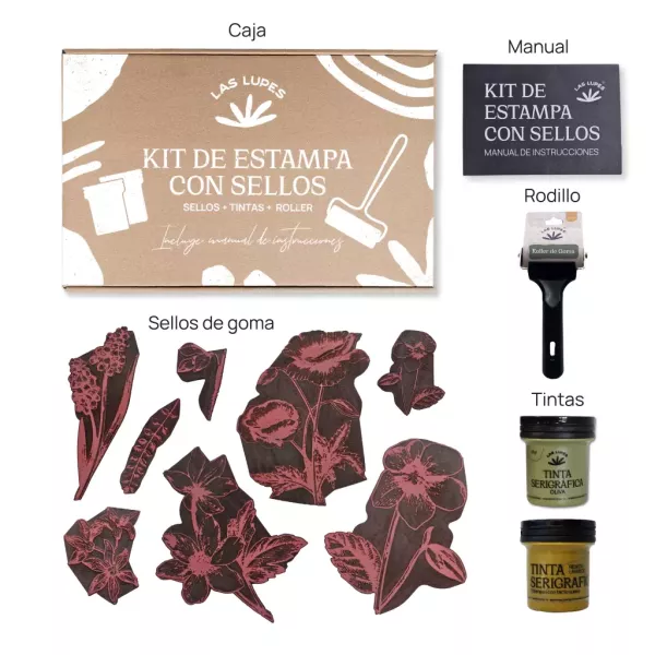 Kit de Estampa con Sellos - FLORAL
