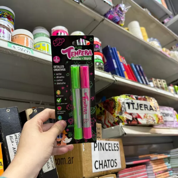 Tempera Lápiz sólida Sifap Fluo x2