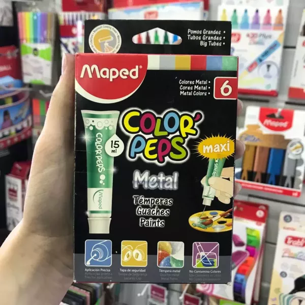 Temperas Maped ColorPeps Metal x6