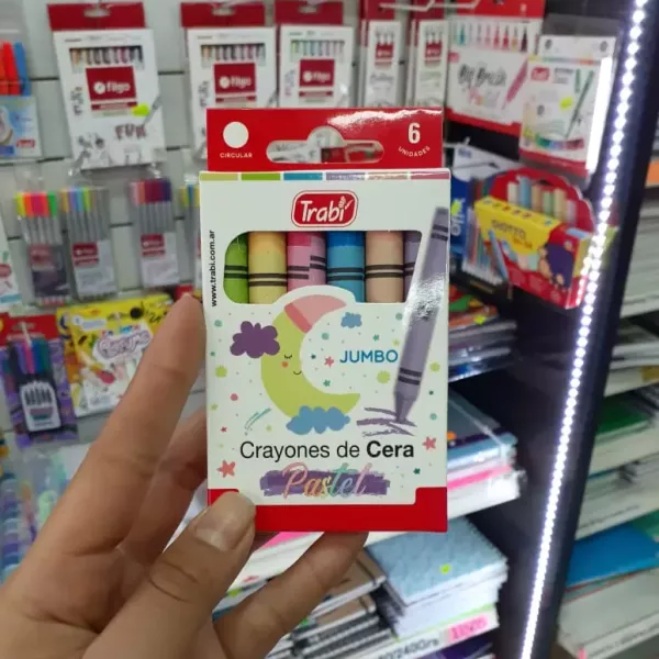 Crayones Trabi Jumbo Pastel x6