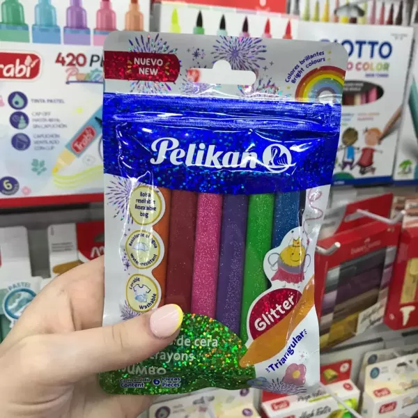 Crayones Pelikan Jumbo x6 Glitter