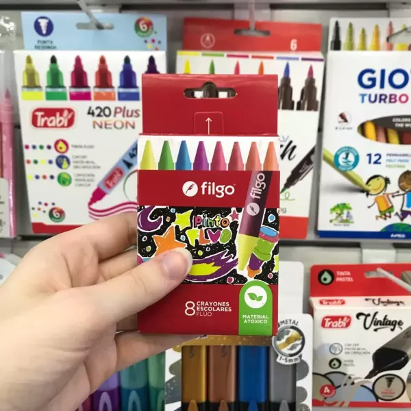 Crayones Filgo Pinto x8 Flúo