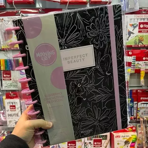 Cuaderno con Sistema de Discos MoovingLoop - Negro Imperfect