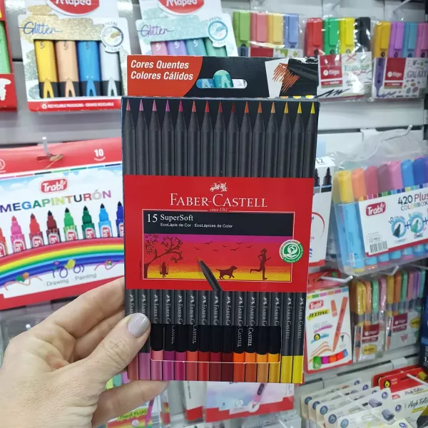 Lápices de colores Faber Castell SuperSoft Cálidos x15