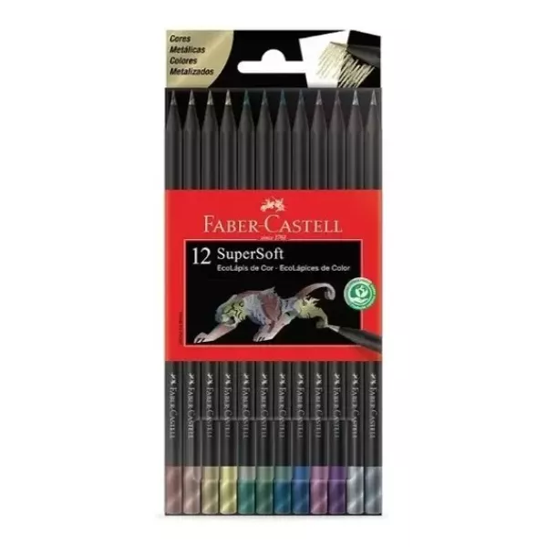 Lápices de colores Faber Castell SuperSoft Metalizados x12