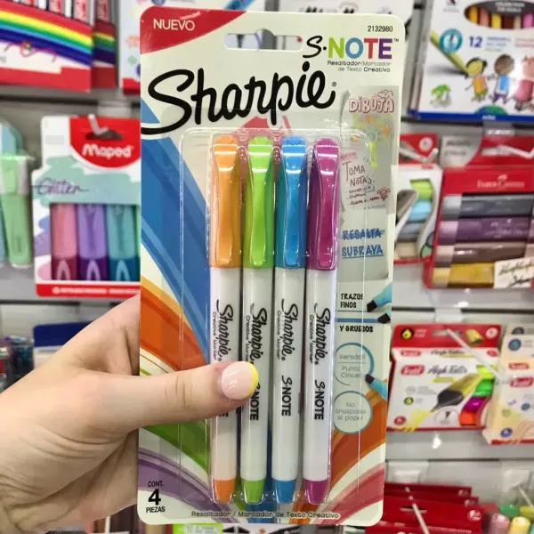 Marcadores Sharpie S-Note al agua x4