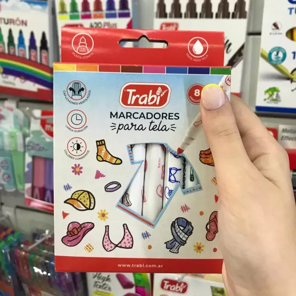 Marcadores para tela Trabi x8 