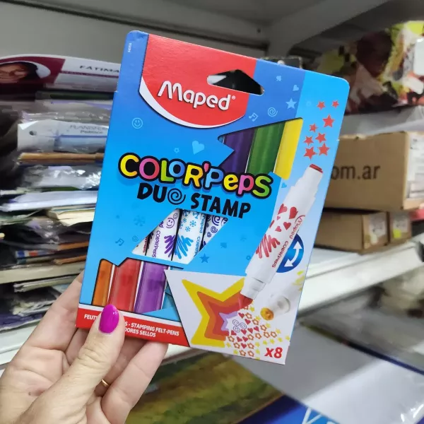 Marcadores Maped Color Peps Duo Stamp x 8