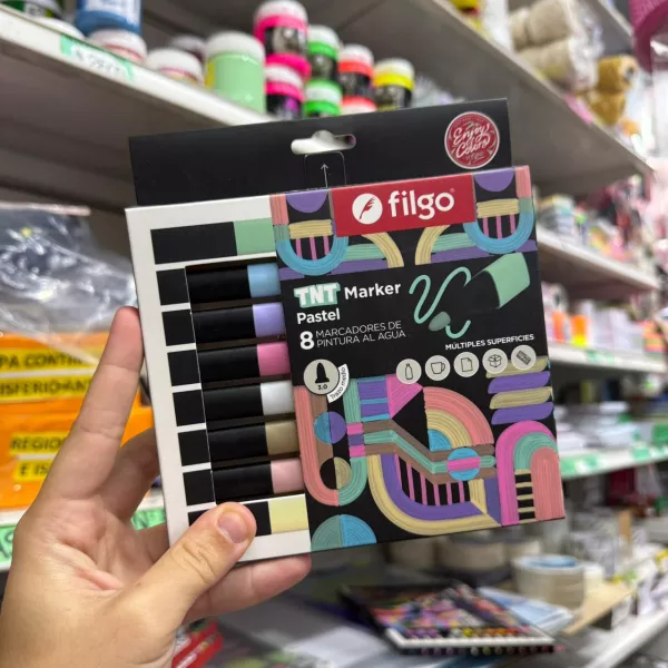 Marcadores Punta pincel Pastel  Filgo TNT X8