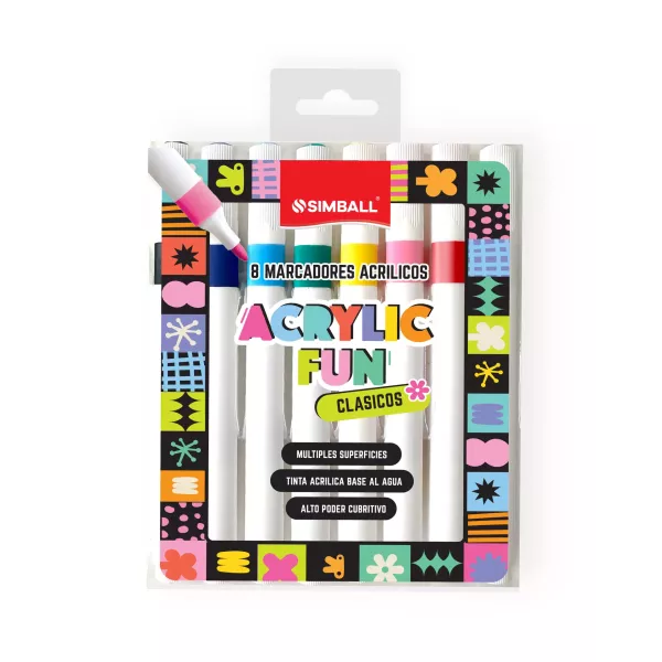 Marcadores acrílicos Simball Clasicos x8