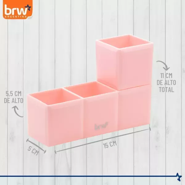 ORGANIZADOR DE ESCRITORIO PLASTICO TETRIS Rosa